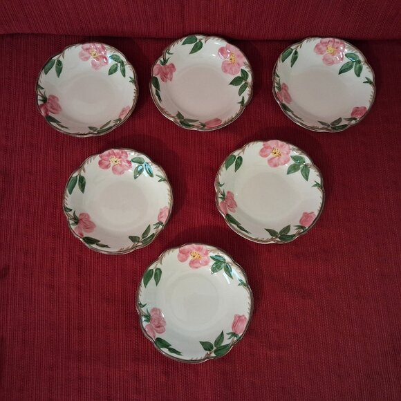 LOT of 6 OF FRANCISCAN DESERT ROSE HAND PAINTED 5 1/4" DESSERT FRUIT BOWL 47-49 - Picture 2 of 8